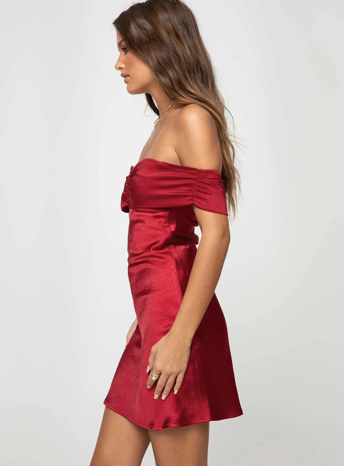 Sadee Mini Dress Red Fashion-forward short dress Trendy Charm