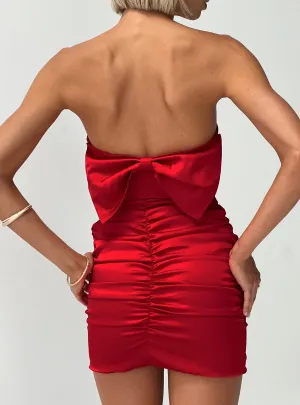 Shaila Strapless Mini Dress Red Playful Look