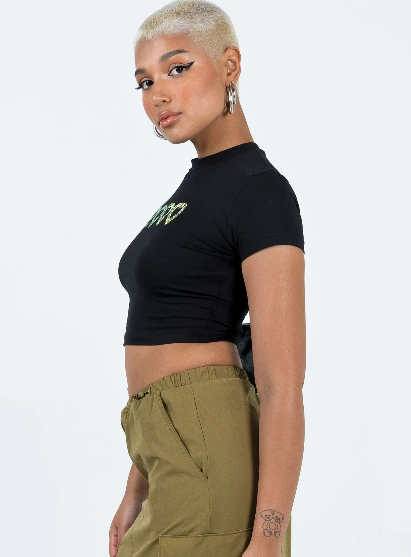 Silk combination SustainableManufacturing Motel Surtila Top Black