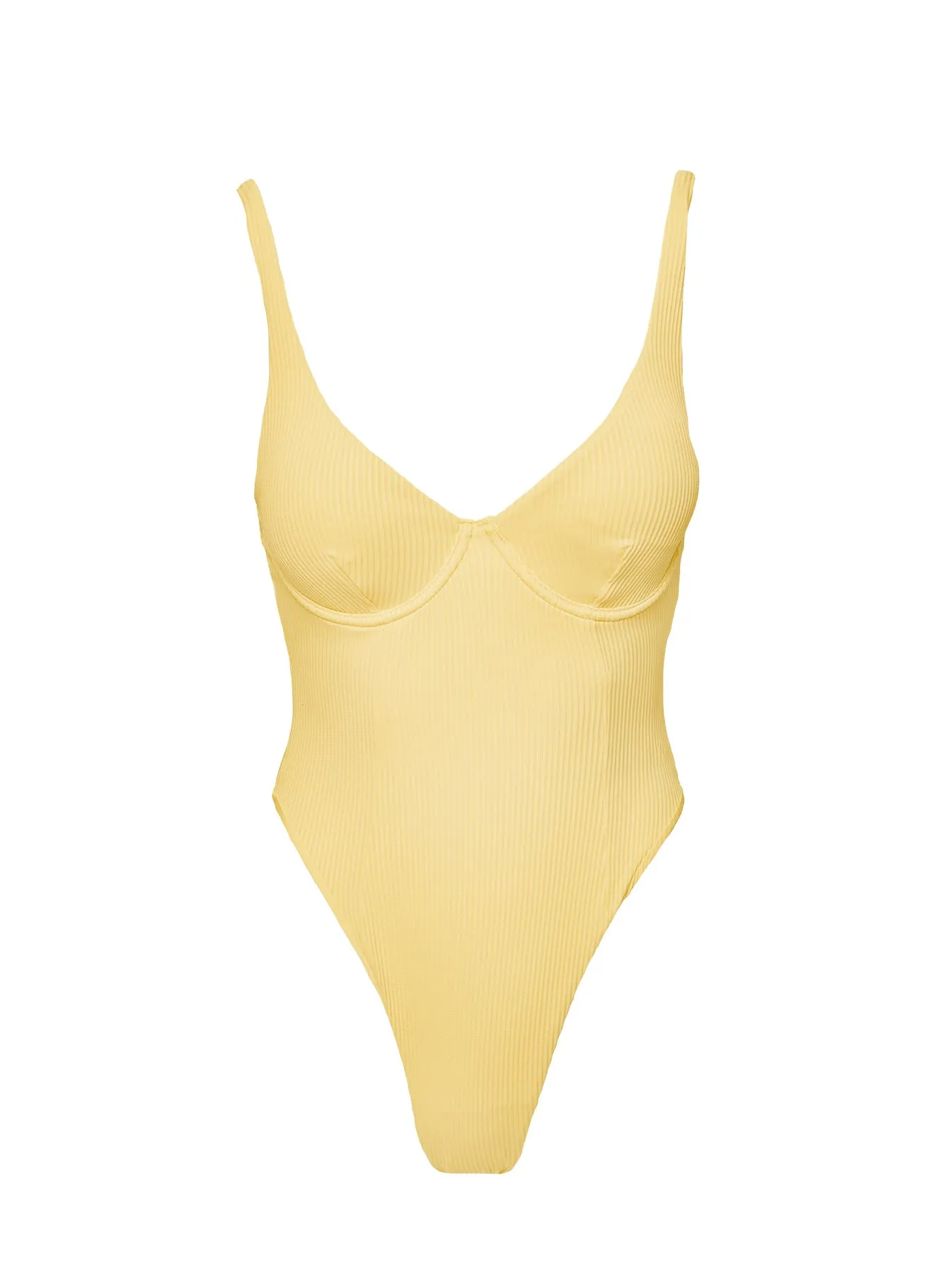 Mold Resistant Lining Saltwater Proof Stitch Reinforcement January Underwire Ribbed One Piece Yellow
