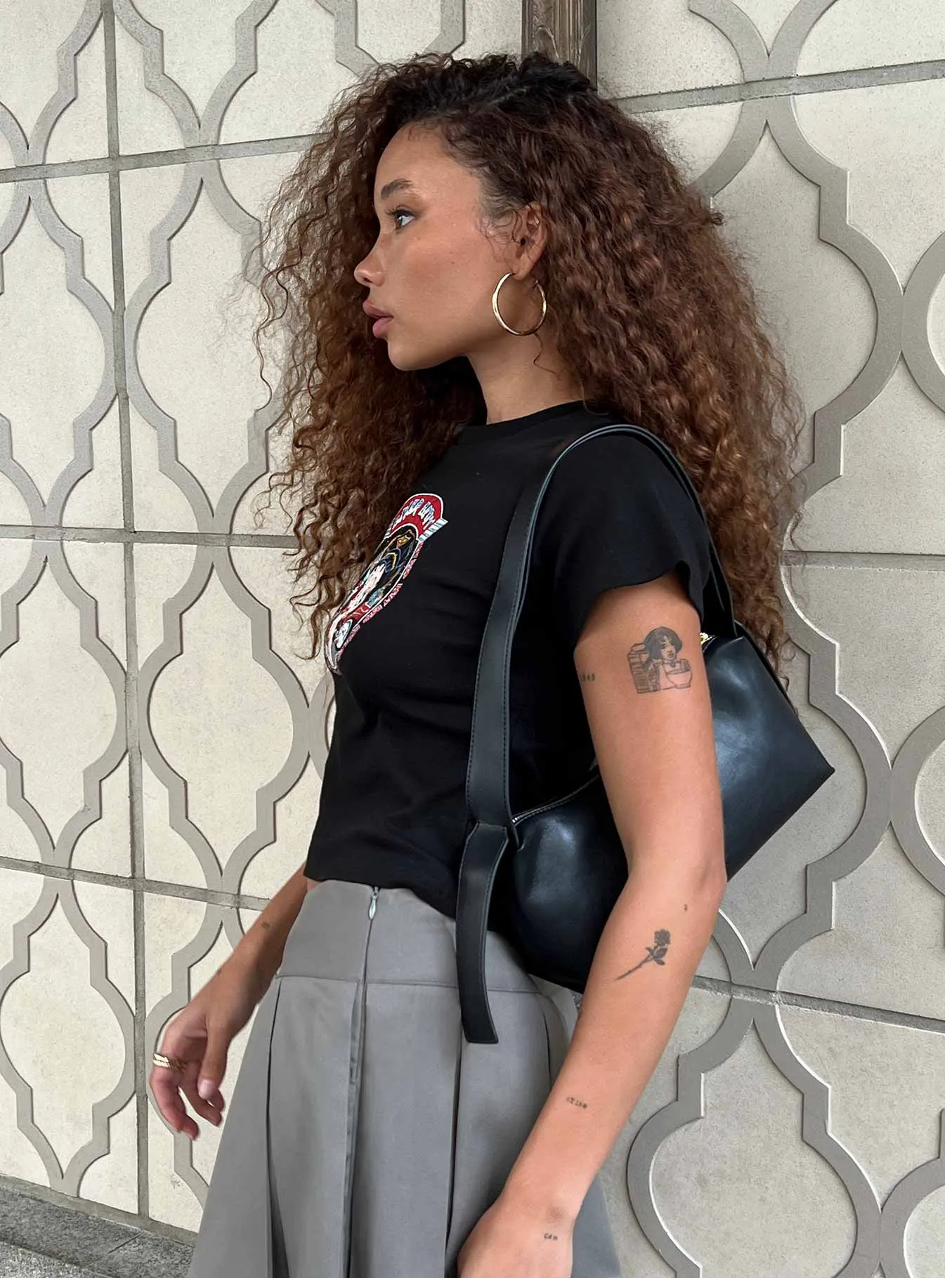 Stylish and Easygoing sports performance Betty Boop Biker Tee Black