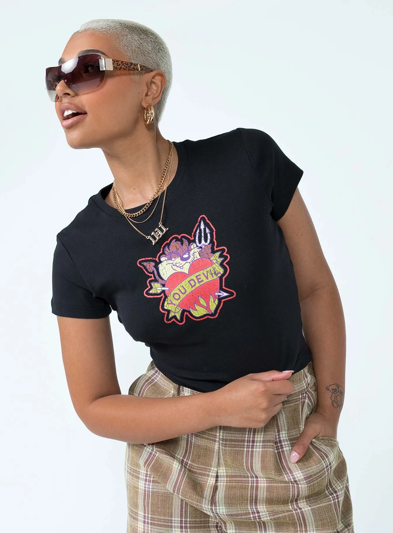 Taz You Devel Longline Baby Tee Black Basic Wardrobe Piece
