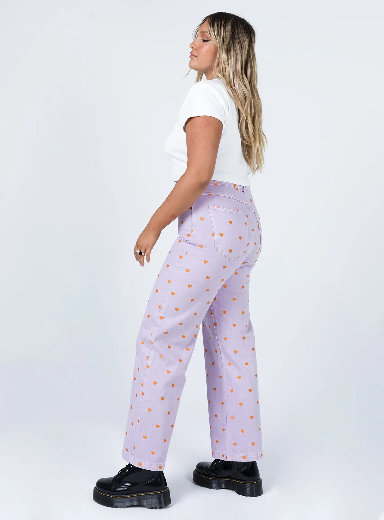 Clean Fashion Abrand Dyspnea 94 High & Wide Lilac Heart