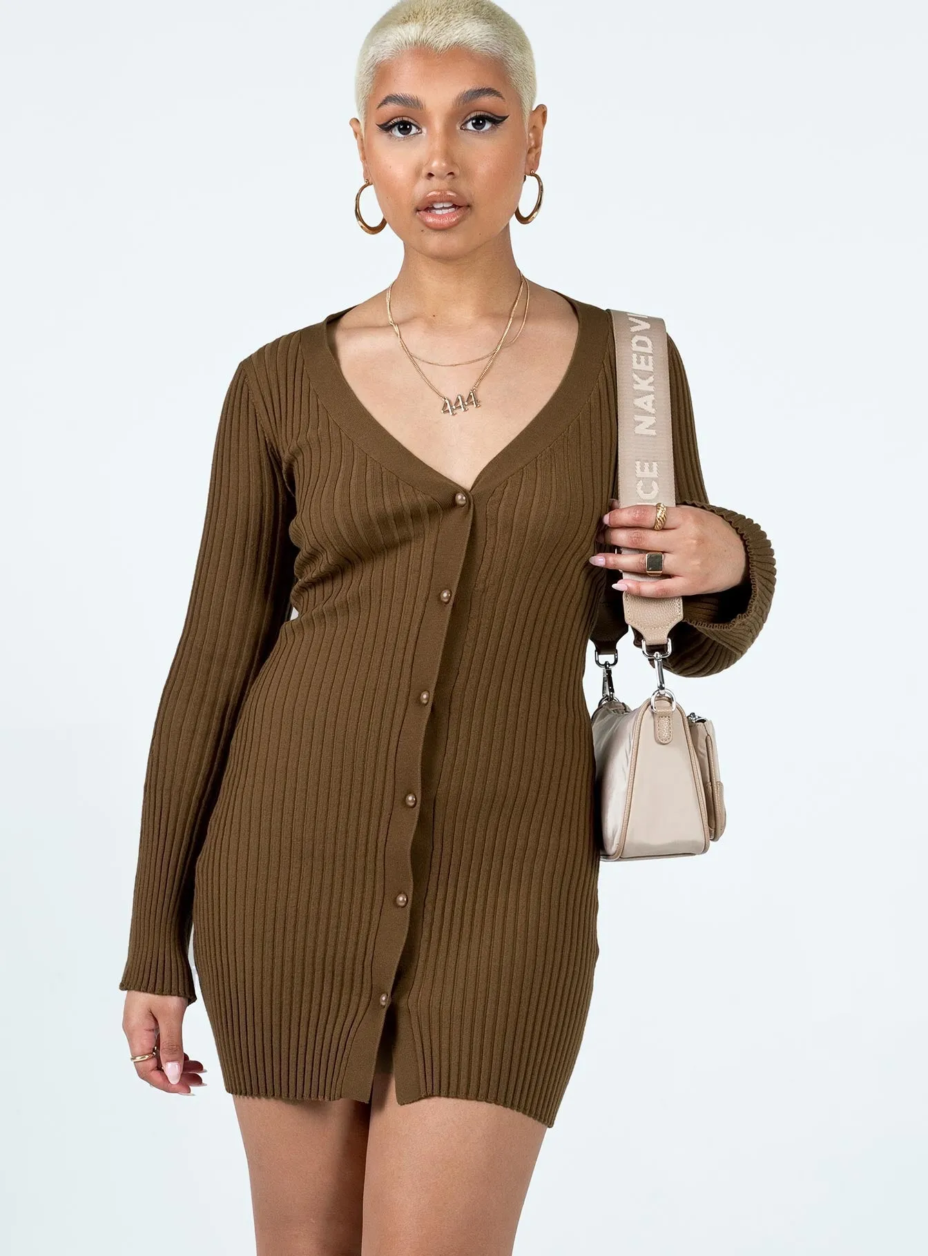 Arnie Mini Dress Brown Fresh Chic Relaxed Design