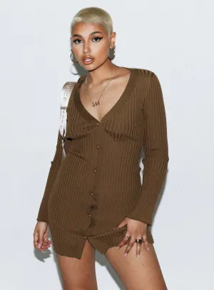 boho vibe Arnie Mini Dress Brown