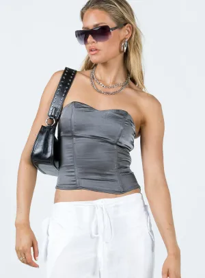 DurableCollarStays Tasman Sweet Heart Tube Top Slate