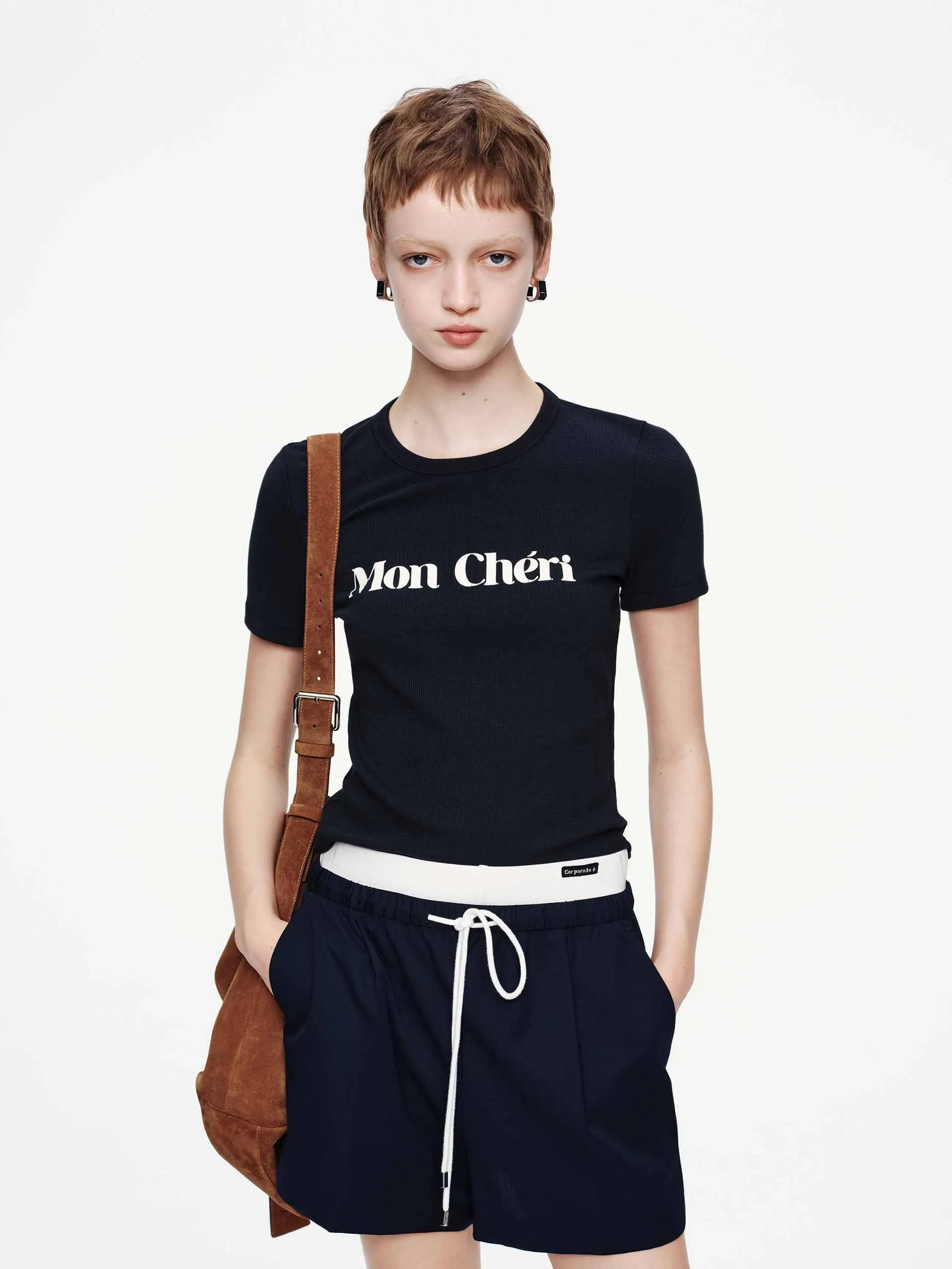 Short Sleeves Knitted T-shirt Flattering Cut