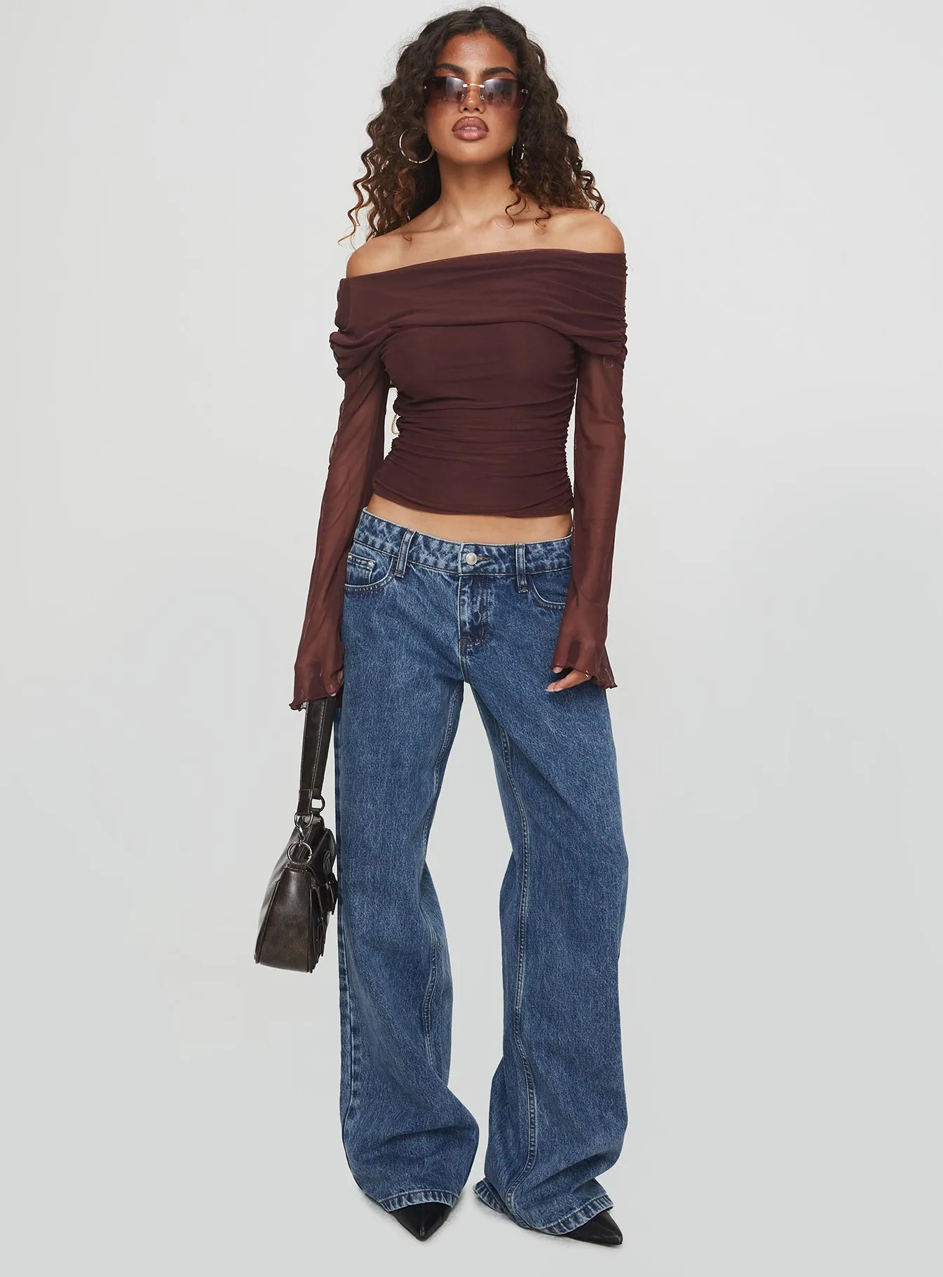 Classic Appeal Luxury Minimalist Ellanor Low Rise Slouch Denim Jean Mid Blue