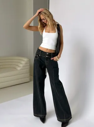 Hannalee Low Rise Wide Leg Cargo Jeans Grunge Wash City Walk Casual Friday