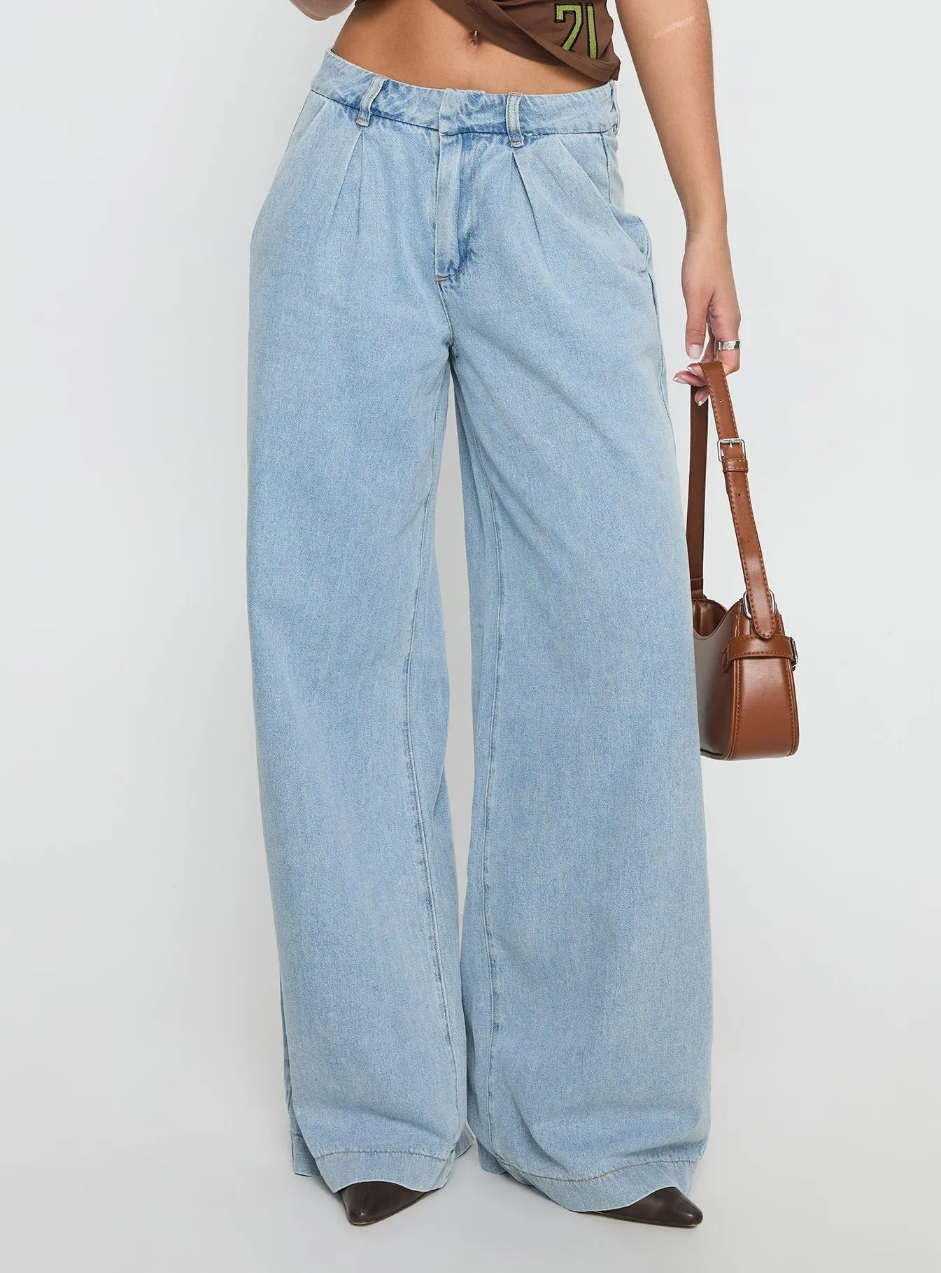 Everyday Outdoor Enthusiast Vibrant Light Touch Siloh Wide Leg Denim Jeans Blue
