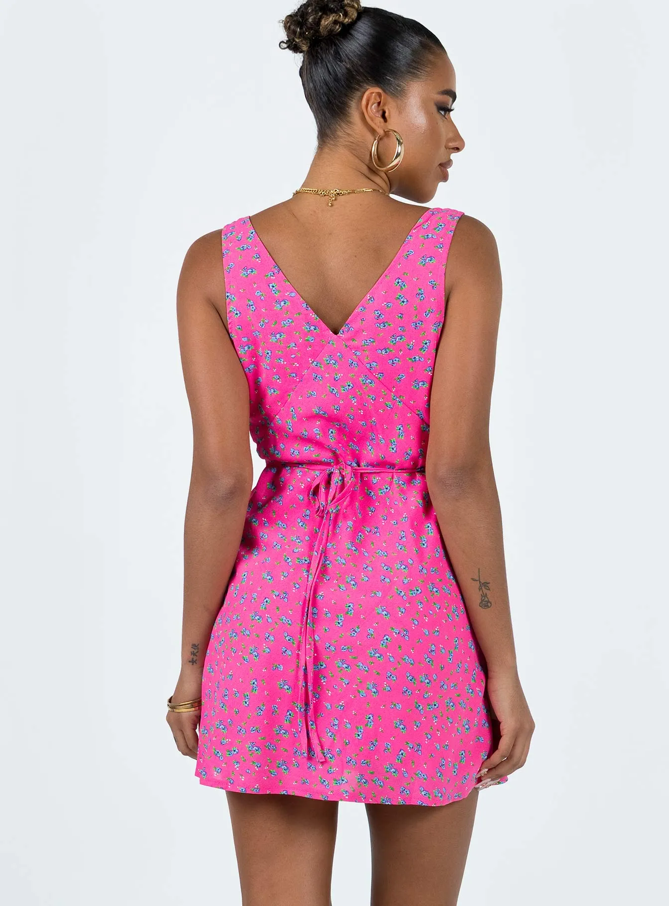 Nellie Mini Dress Pink Floral Light Fit Youth Flair