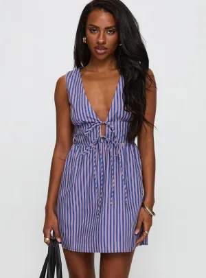 Pokey Mini Dress Navy Stripe Trendy mini outfit