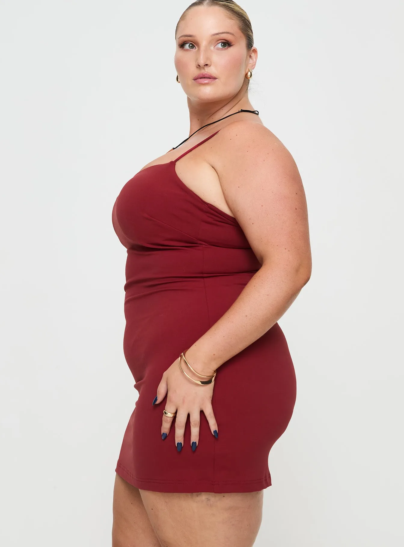 Street Style Serafina Mini Dress Red Curve