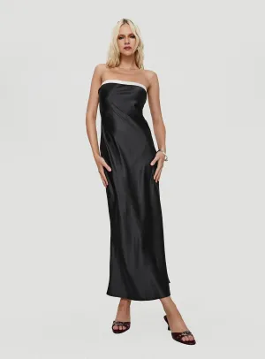 Effortless vacation dress Phillipa Strapless Maxi Dress Black