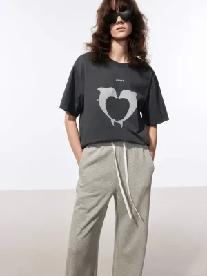 Dolphin Print Cotton T-shirt Trendy Wear