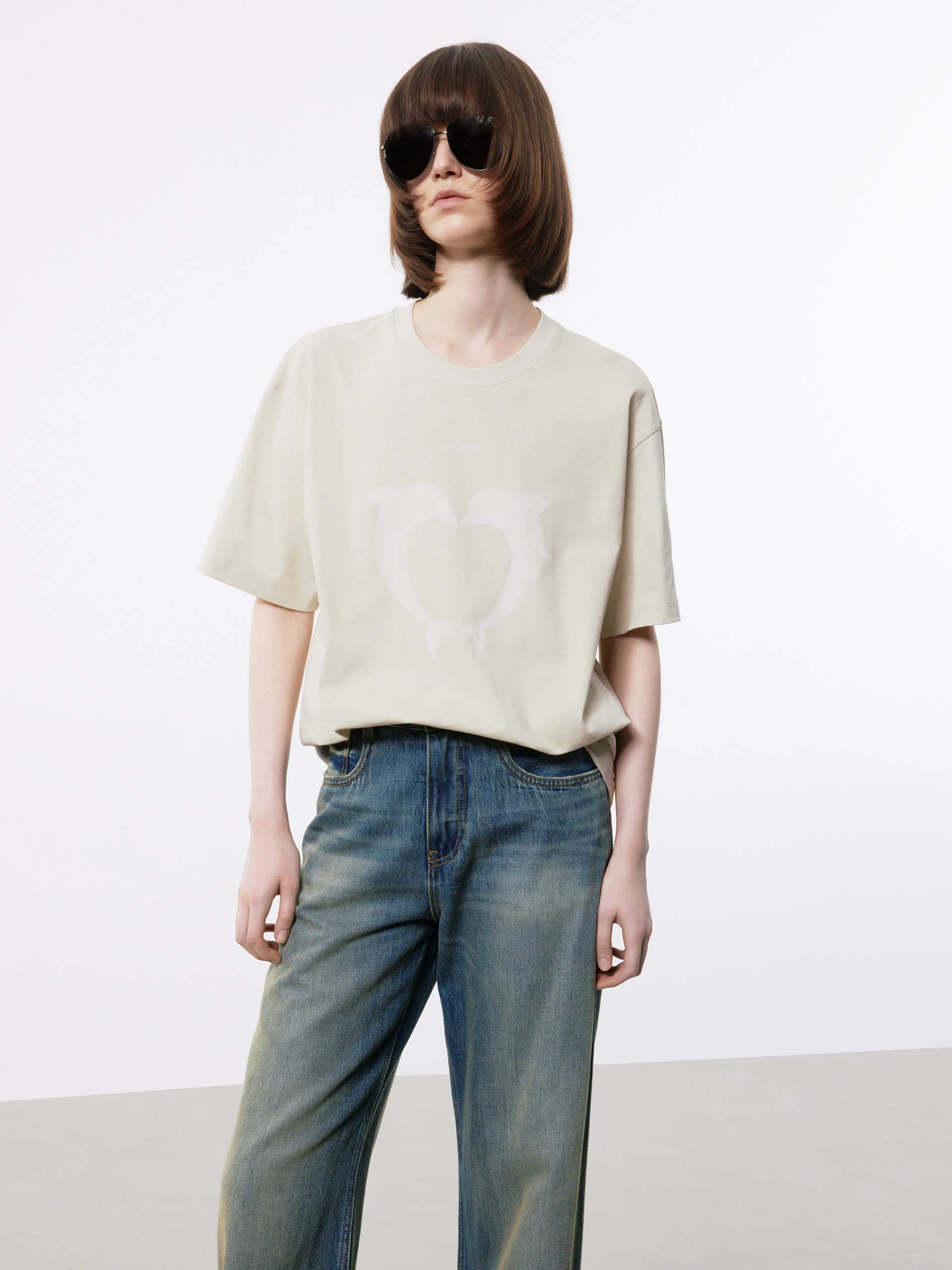 Dolphin Print Cotton T-shirt NonRestrictiveCut