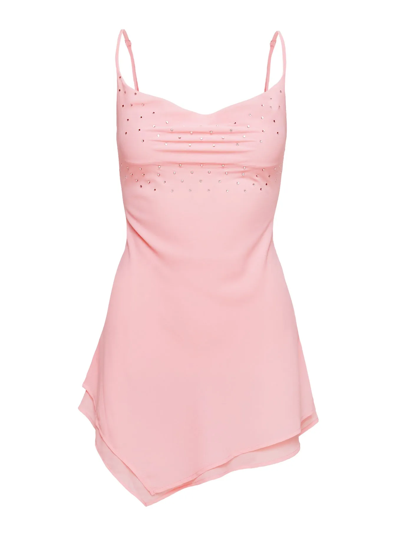 Fiasco Cowl Neck Mini Dress Pink Show Glow