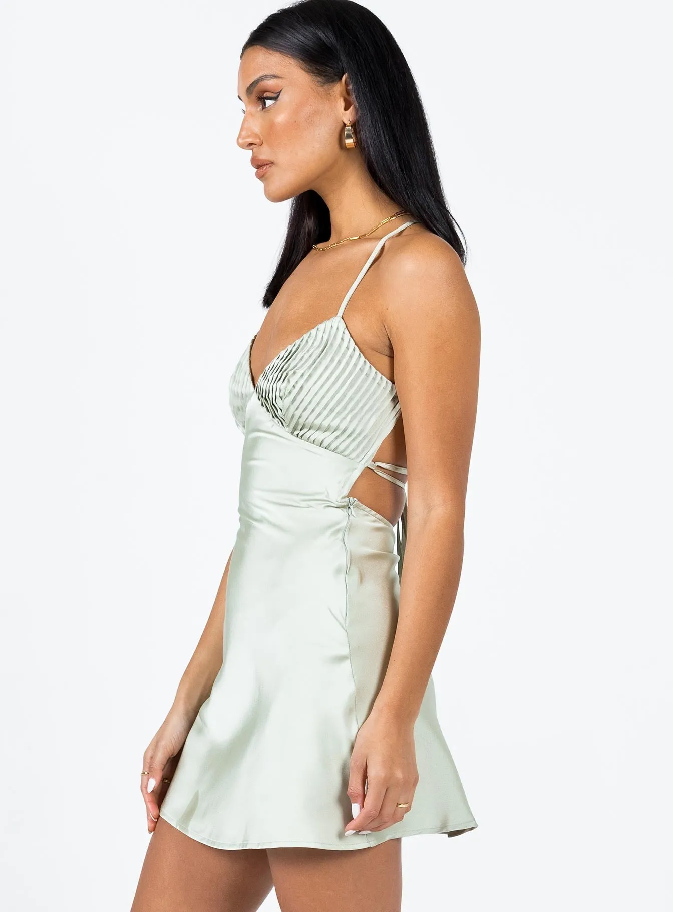 Paulina Mini Dress Sage Scene Glow Night Out