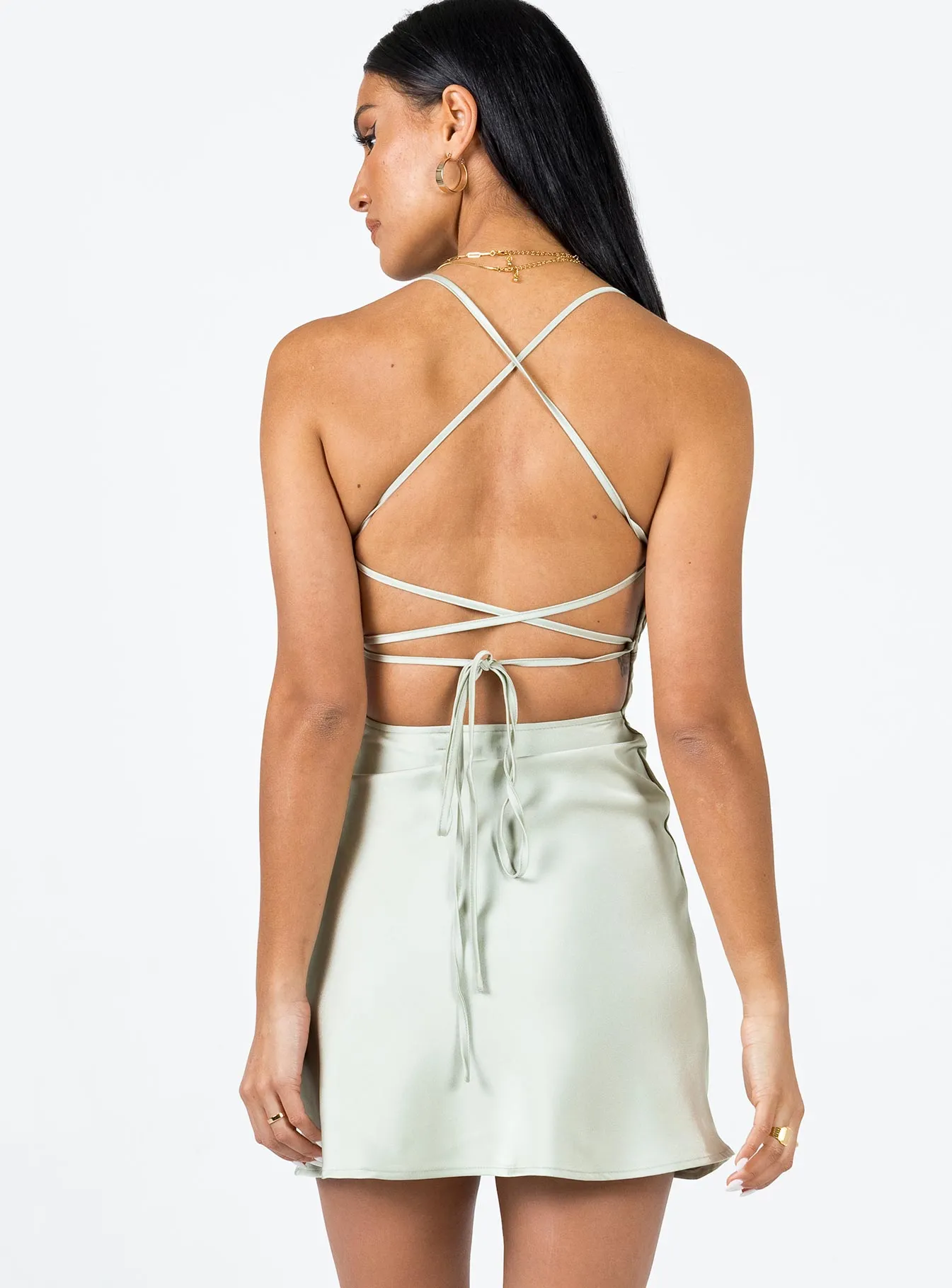 Paulina Mini Dress Sage Glow Mood