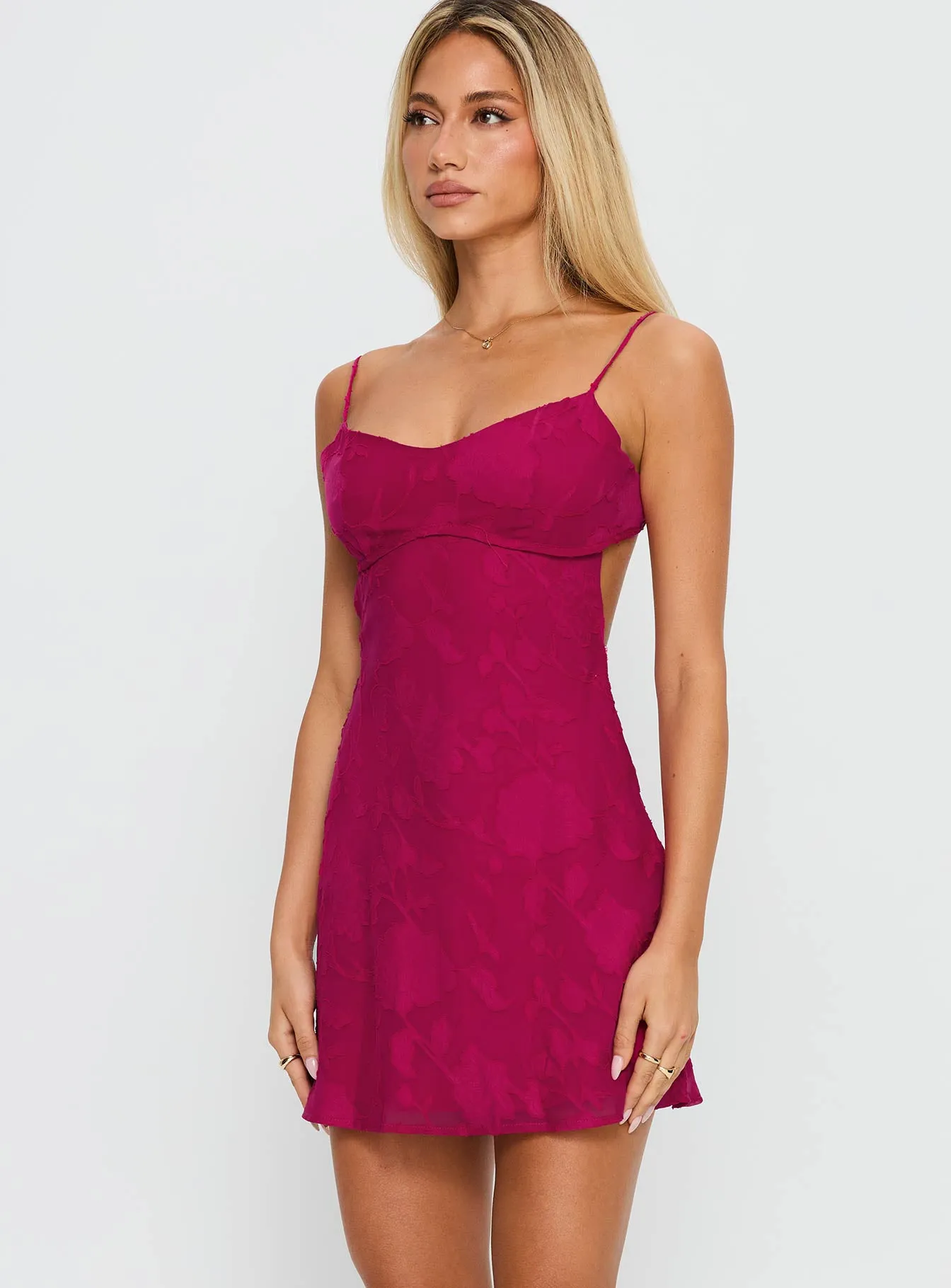 Clemence Mini Dress Hot Pink Chic Wear Stage Vibe