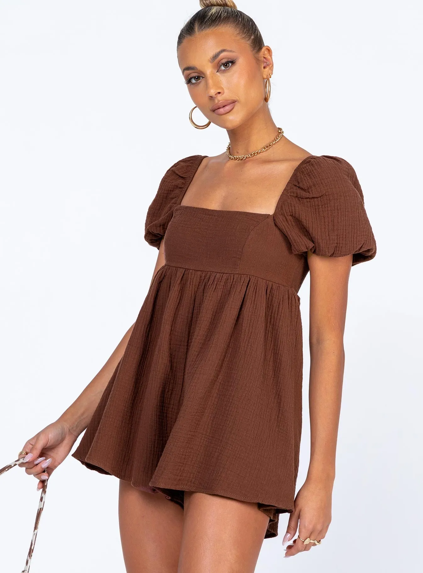 Lorna Playsuit Brown Weekend Fun