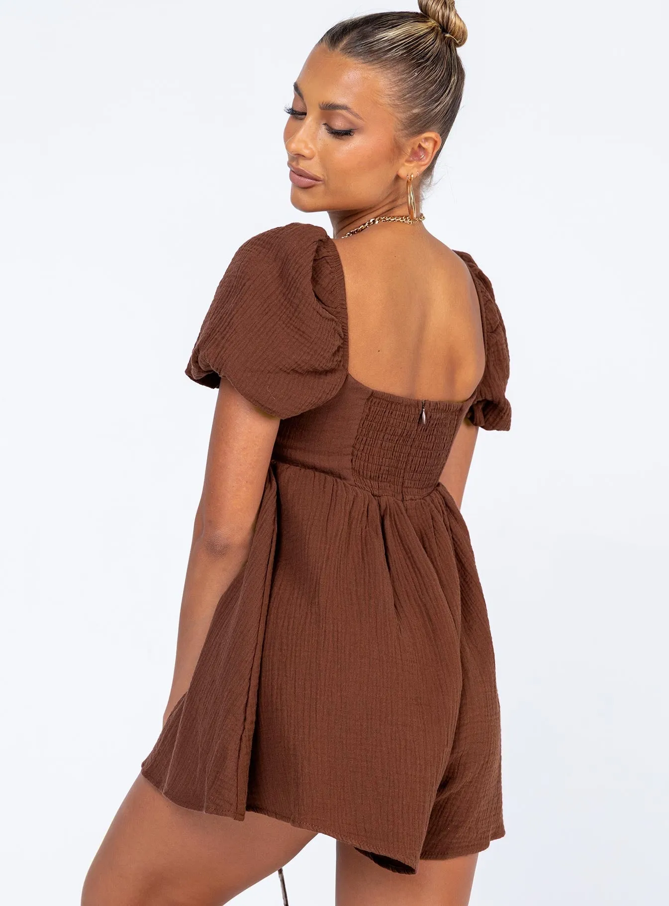 Scene Sharp Bold Wear Lorna Playsuit Brown