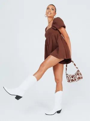 Generous Armholes City Cool Lorna Playsuit Brown