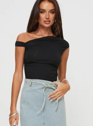 Loose Fine Beller Bodysuit Black