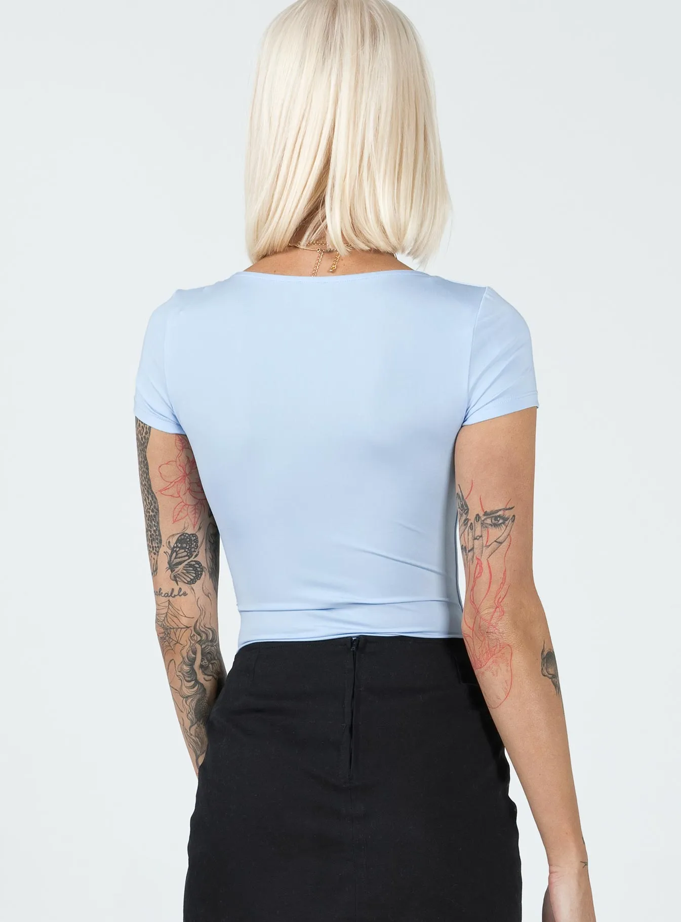 Chavis Bodysuit Blue Fine Casual Clean Basic