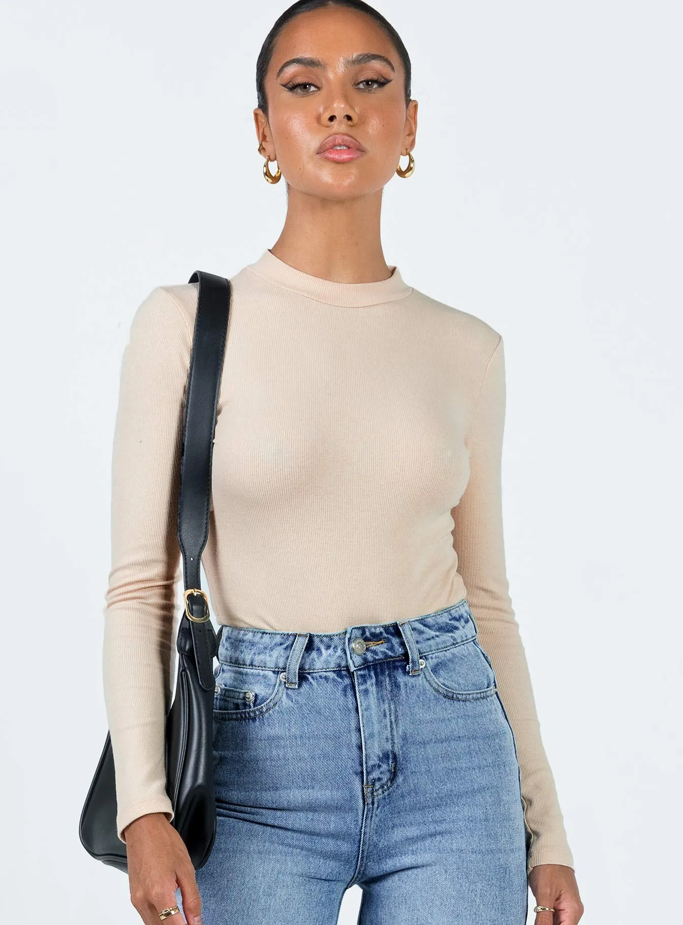 Weekend Girl Maleny Long Sleeve Bodysuit Beige
