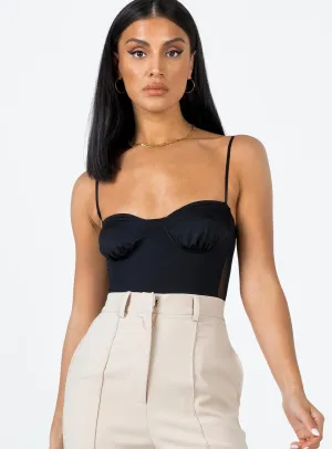 Sudol Bodysuit Black Sporty Charming Stylish Vivid