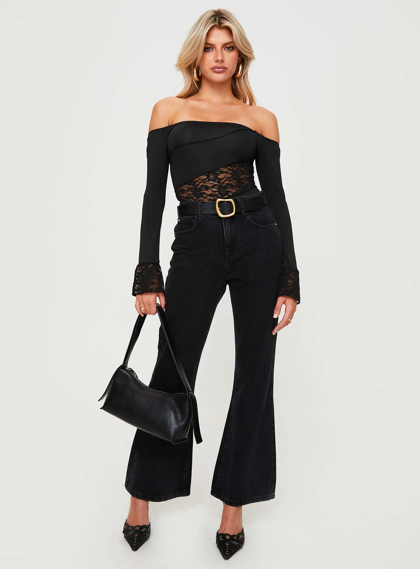 Everyday Worker Valder Off The Shoulder Bodysuit Black