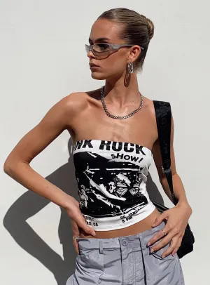 Torsion Support Structure LayeredDurability Punk Rock Strapless Top White