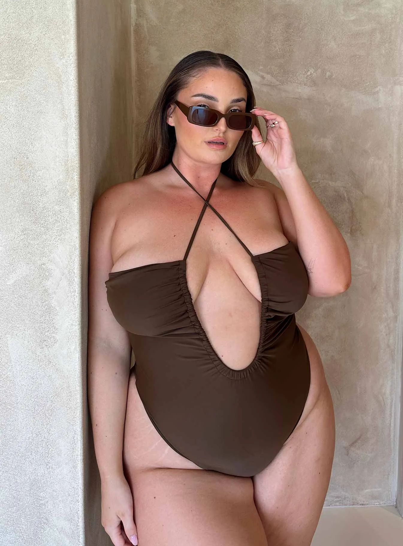 Fern One Piece Brown Curve Water Repellent Zipper Neutral Buoyancy Engineering