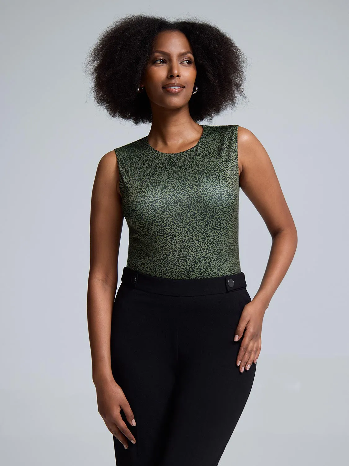 Double Layer Leopard Print Tank Top QuickDryTechnology Dance Light