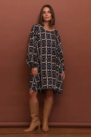 Hazel Short Dress in Athena Sky Cool