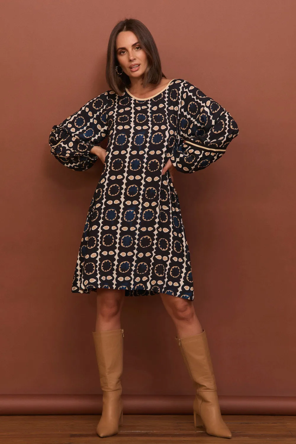 Hazel Short Dress in Athena Data Mode Sustain Glow
