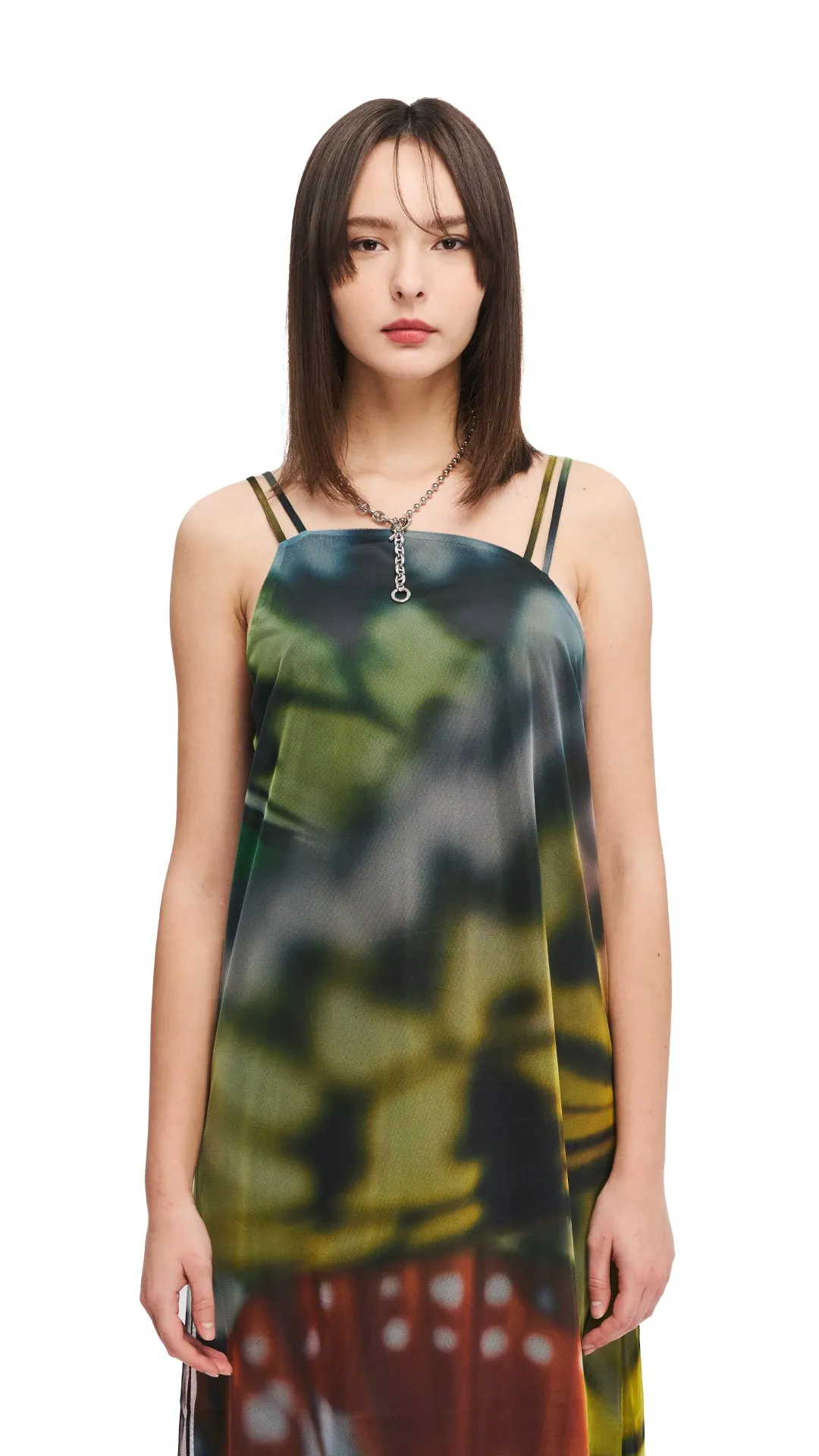 Red Flash UVProtection INITIAL X Mika Ninagawa Mesh Dress