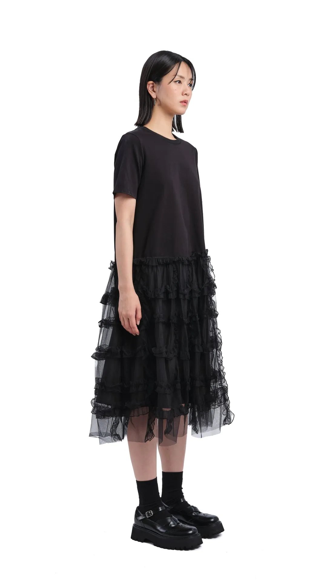 Flexible Material FrictionReducing Lining Mesh Layered Dress