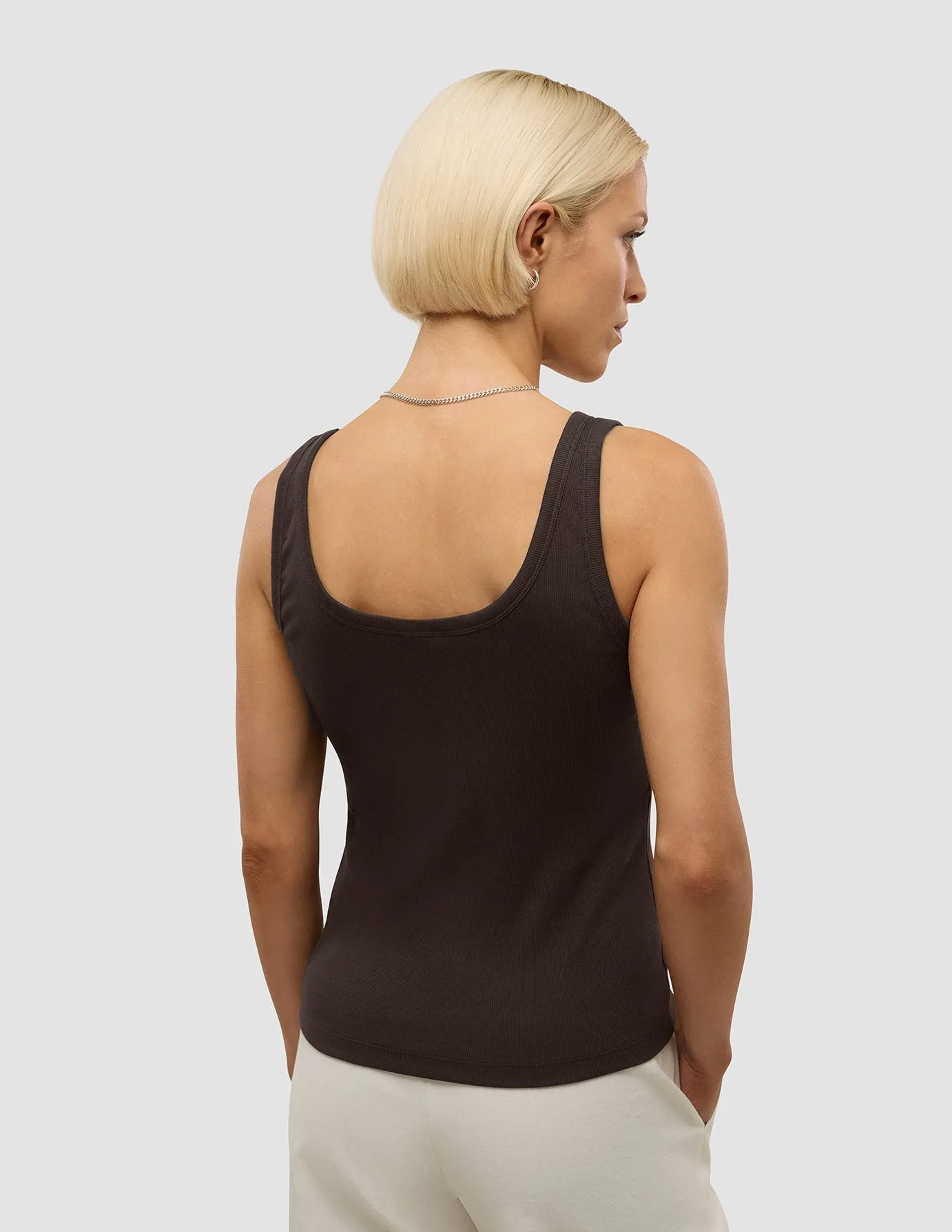 Women's Rib Tank Top Espresso Strong Soul