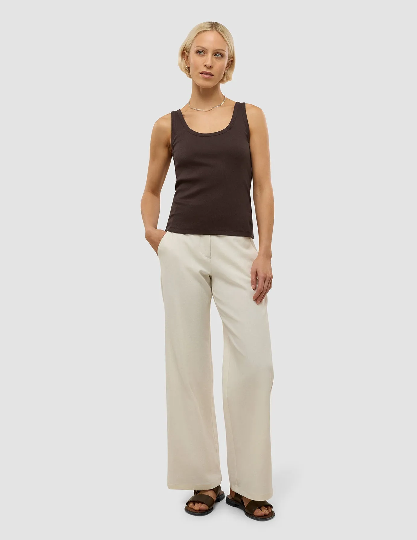 Dance Light HypoallergenicTextile Women's Rib Tank Top Espresso