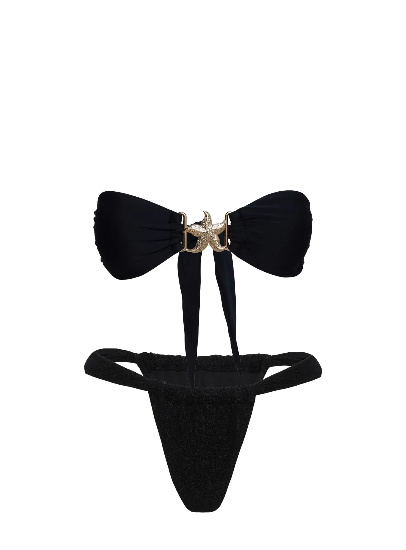 Moisture Wicking Texture Tagless Comfort Finish So Sunkissed Hardware Detail Bikini Top Black