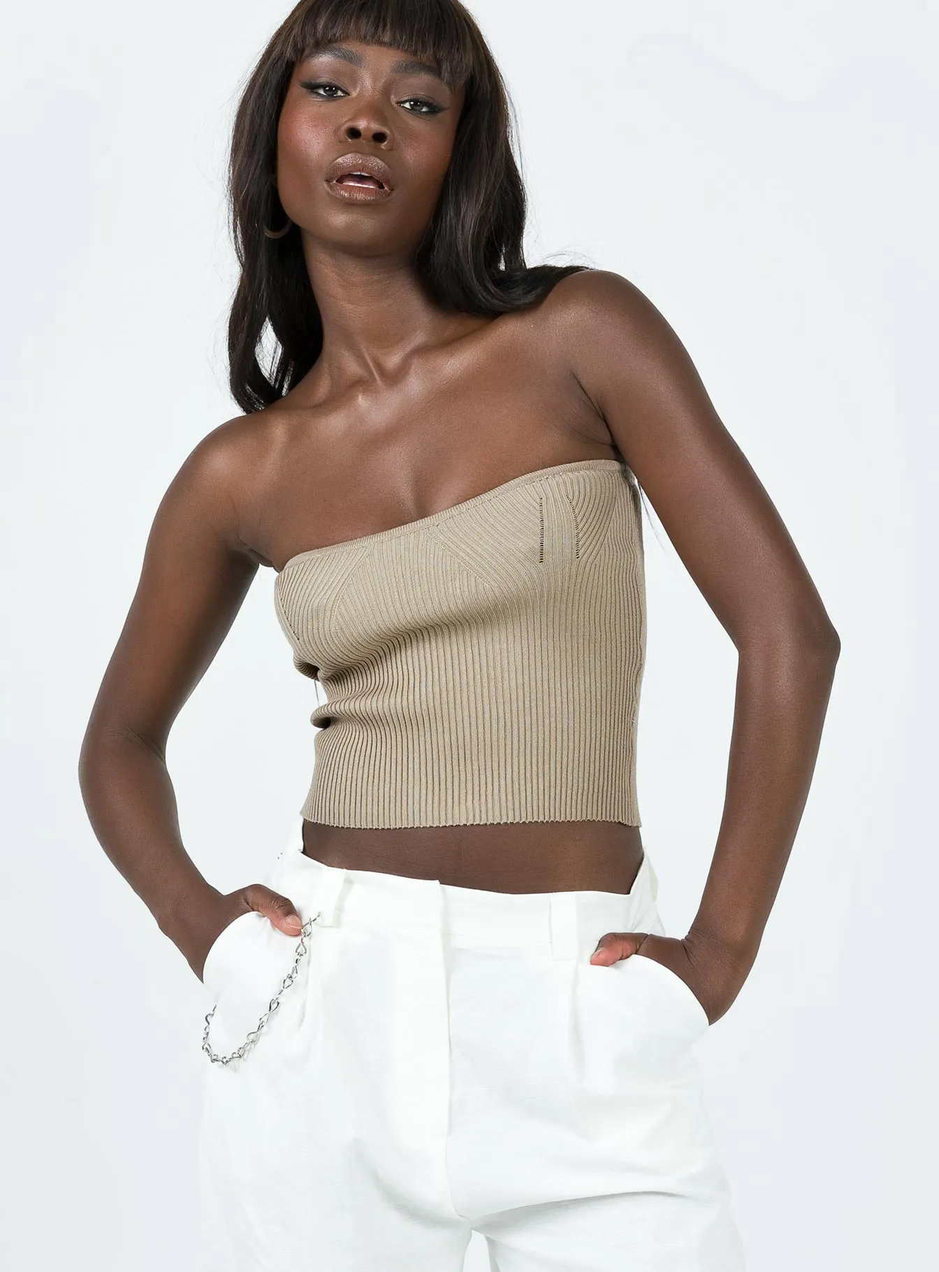 Airflow Mesh Lining Milner Tube Top Beige