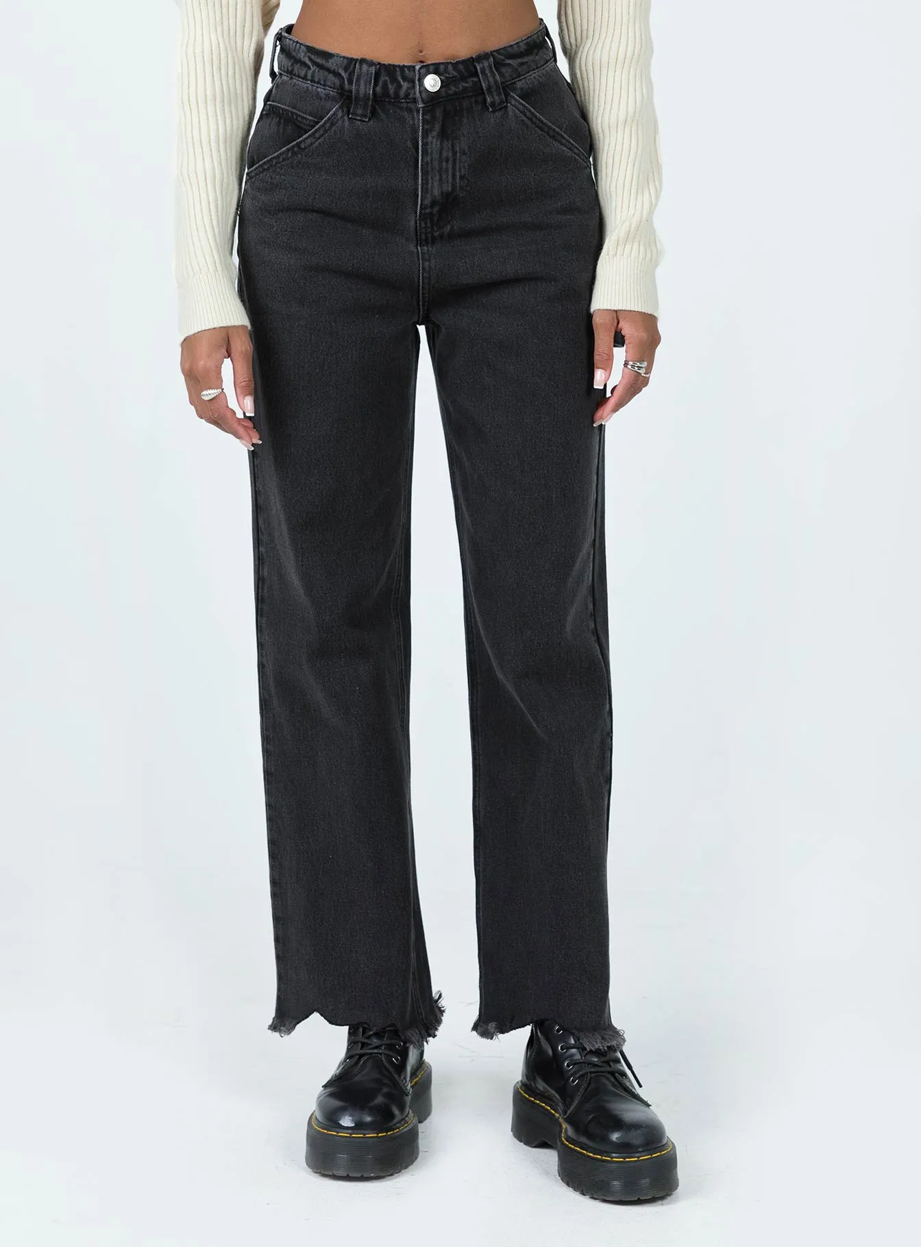 Mckenzie Wide Leg Jean Black Lightwear Option