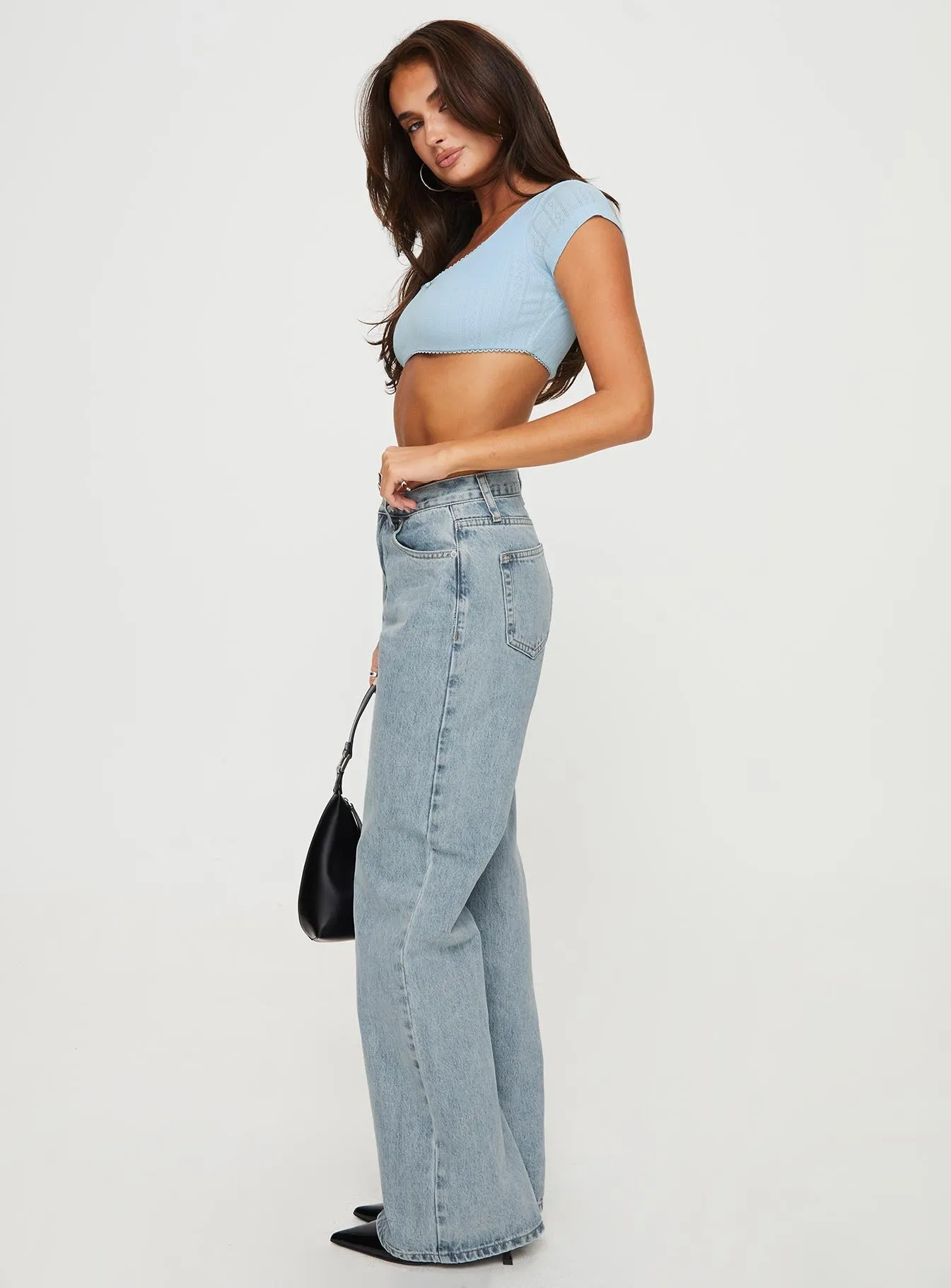 Maple Flare Jean Light Wash Denim Daily Clothing Cozy Feel