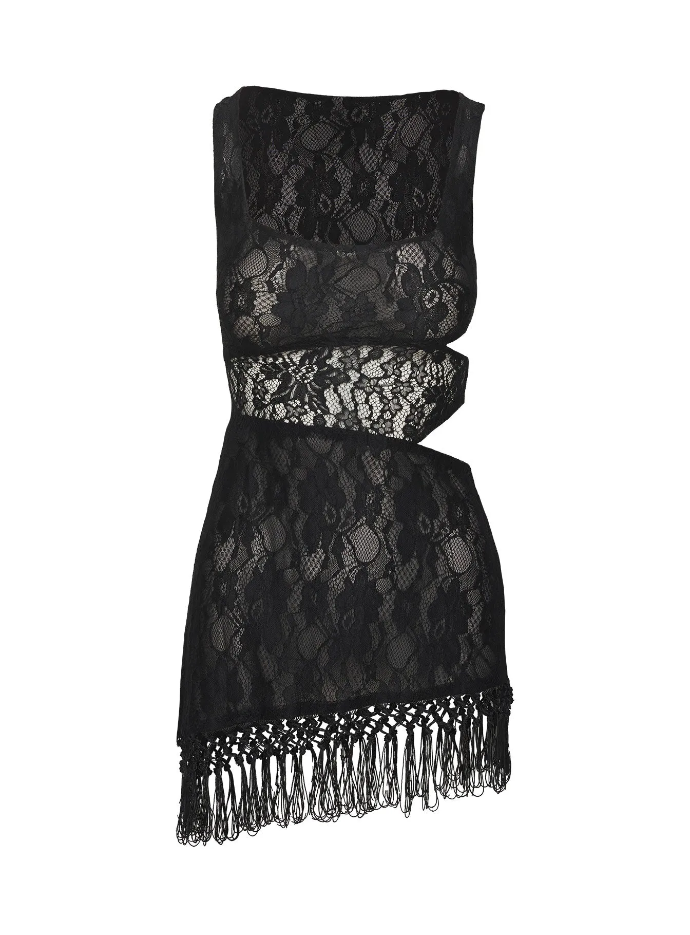 Chic Appeal Wrinkle Free Fabric Dakarie Lace Mini Dress Black