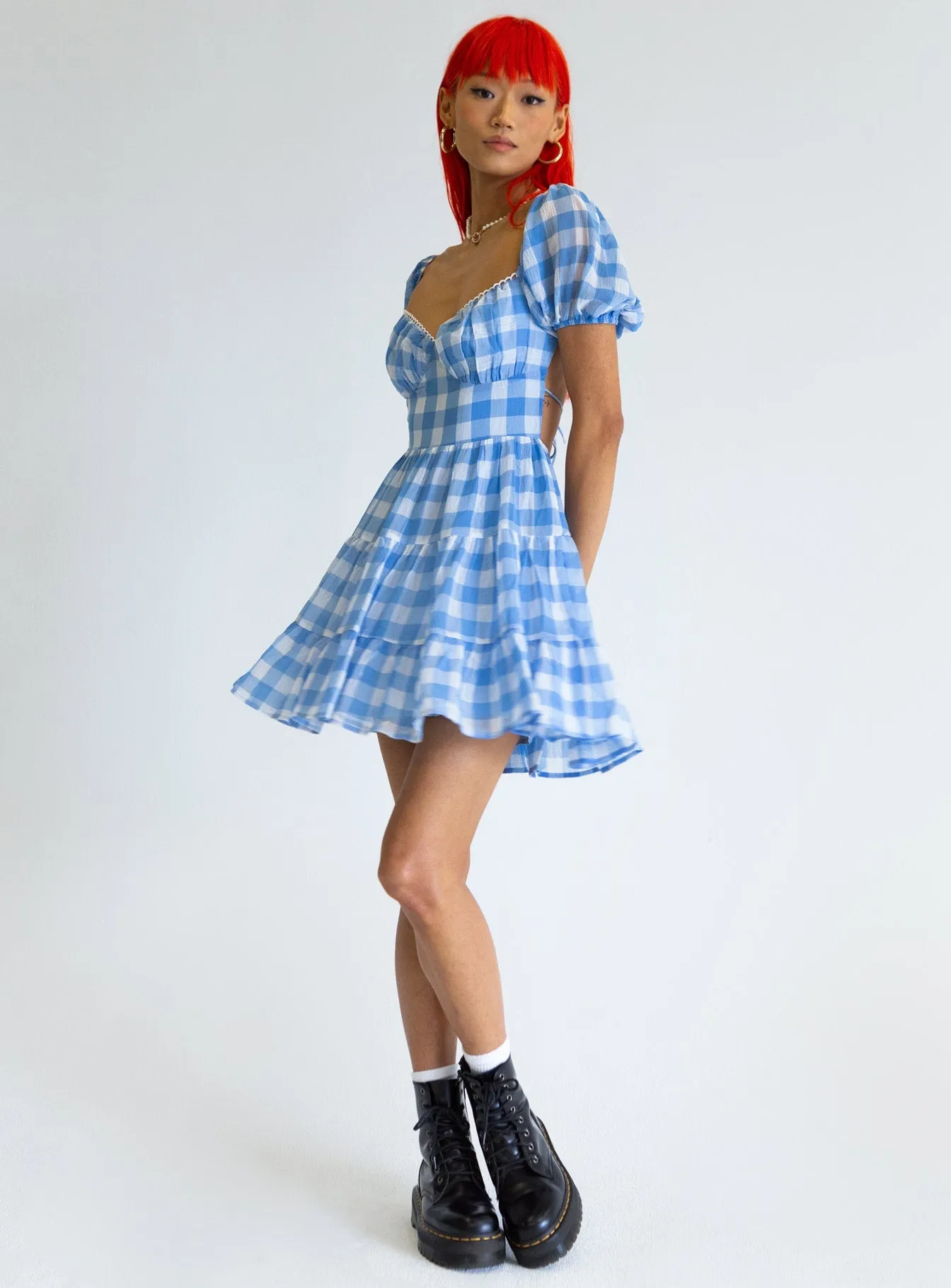 Danny Mini Dress Blue Stylish short-sleeve mini