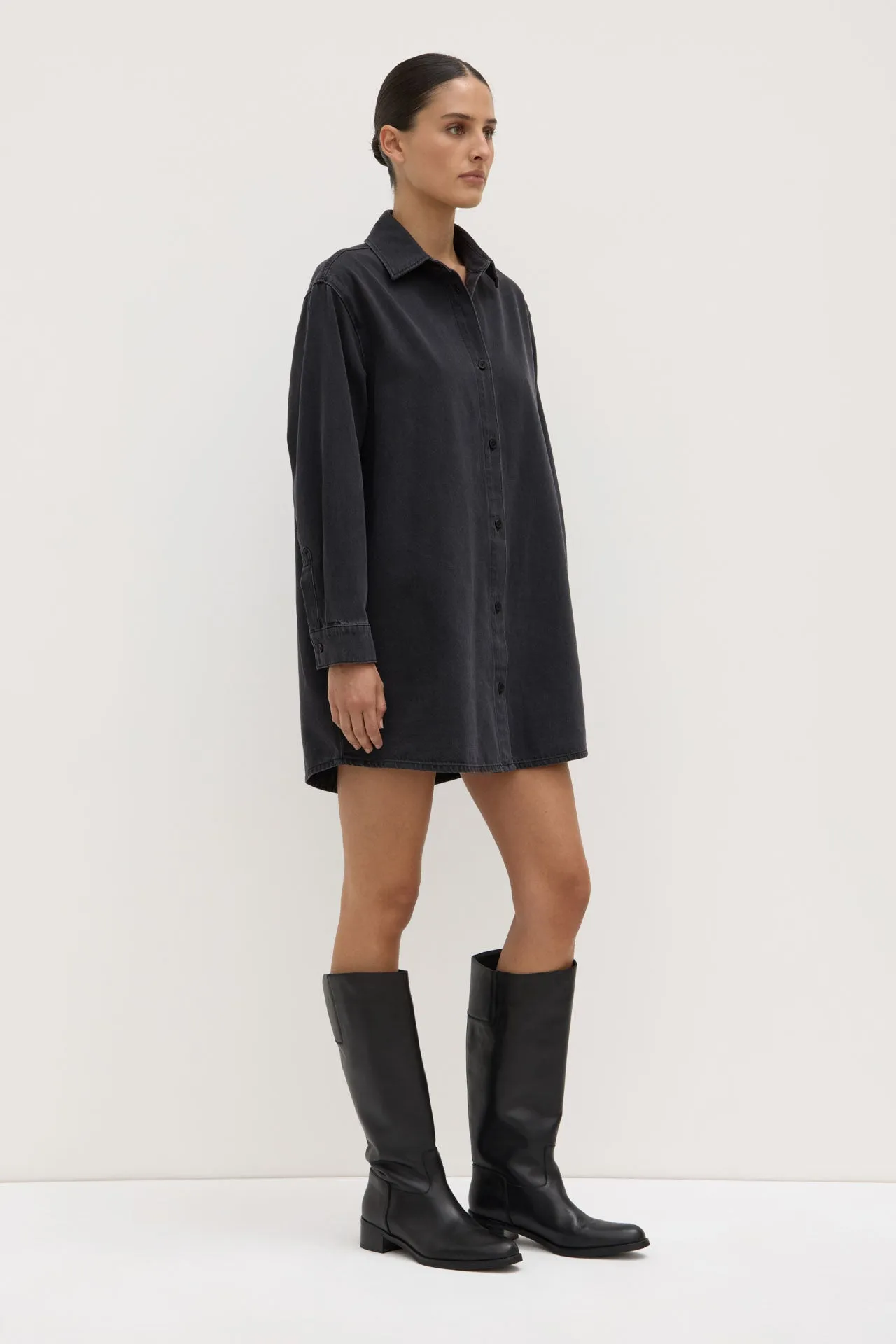 Athena Denim Shirt Dress TearResistant Fabric Recycled materials