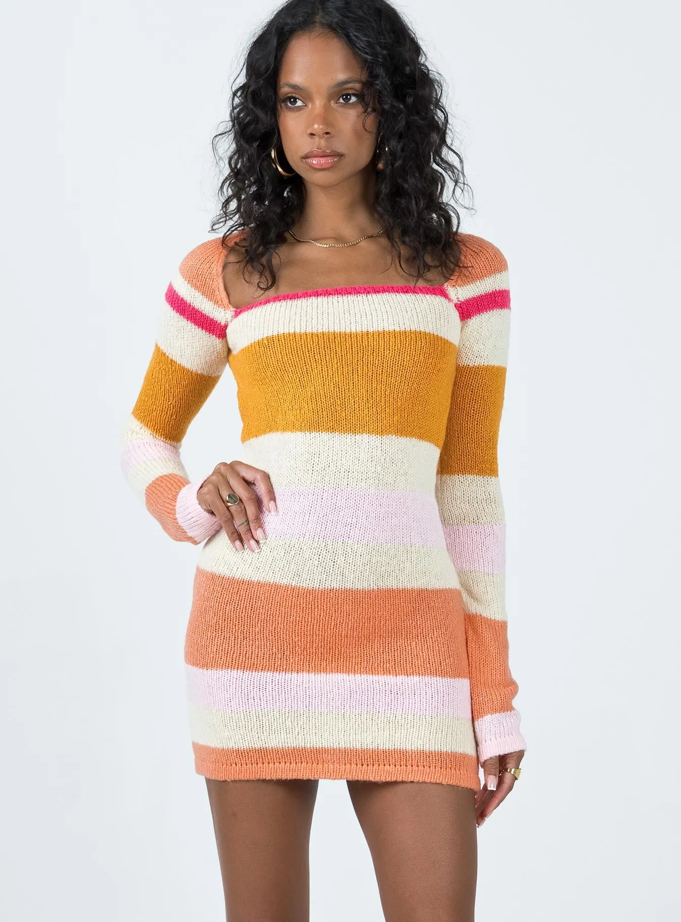 Edge Mood Ania Mini Dress Orange / Pink Multi