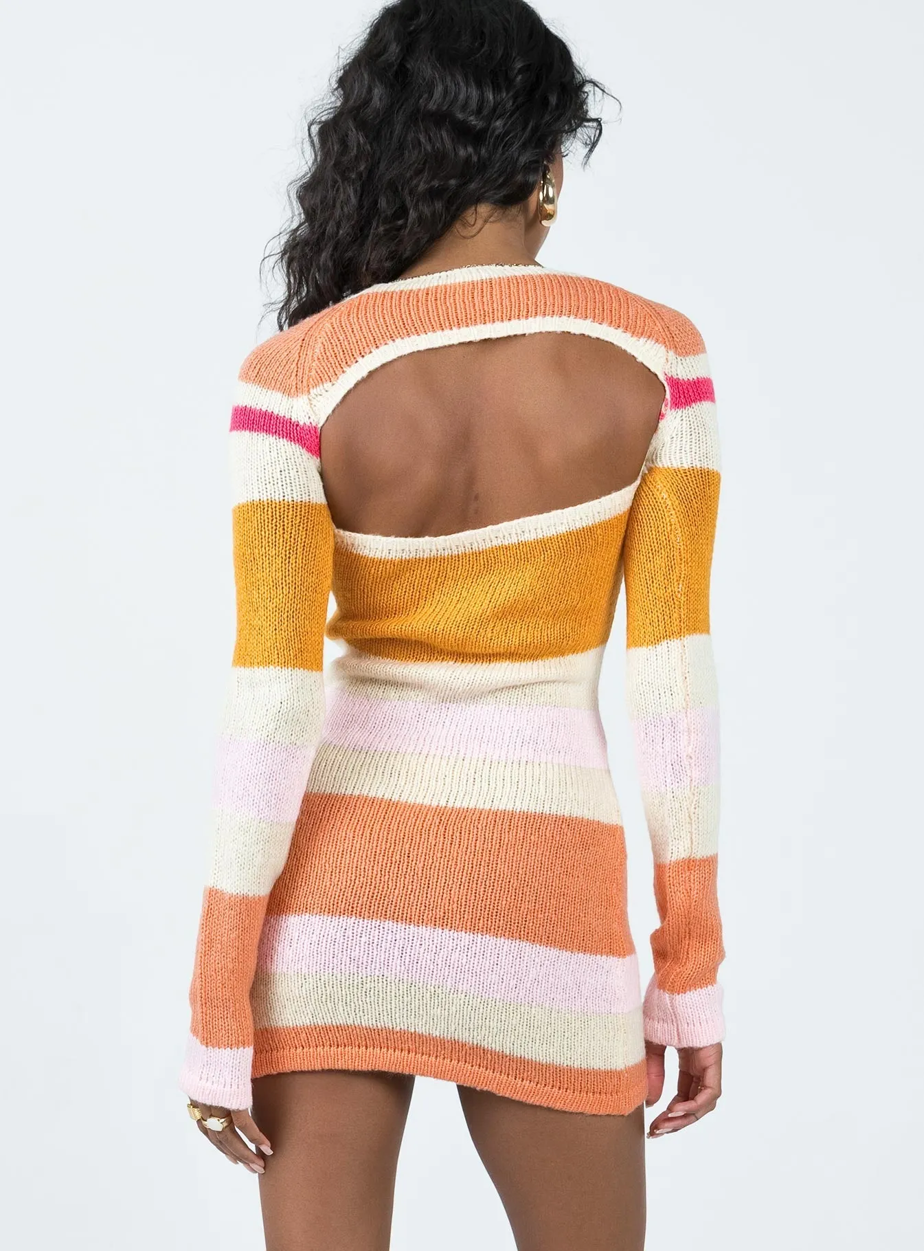 Ania Mini Dress Orange / Pink Multi Stylish Silhouette